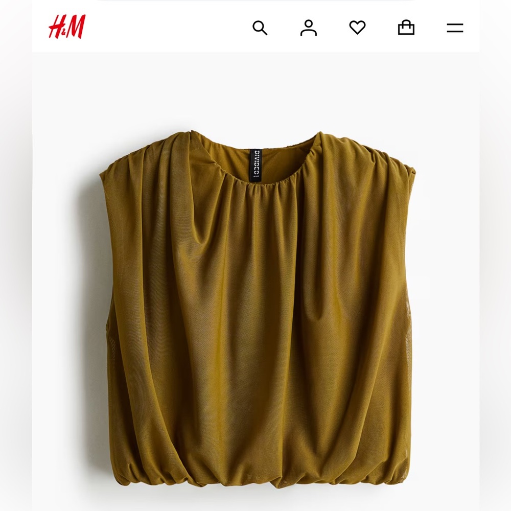 NWT draped crop mesh top